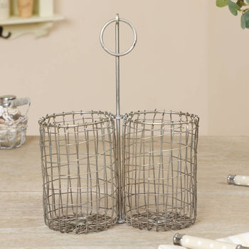 Normal Industrial Wire Double Utensil Basket 