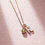 Birthstone And Italic Initial Charm Necklace, thumbnail 3 of 9