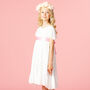 Flower Girls Dress White Luxury Cotton, thumbnail 3 of 3