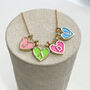 Name In Hearts Enamel Charm Necklace, thumbnail 2 of 7