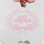 Merry Christmas Wooden Hanging Heart Decoration ~ Large, thumbnail 4 of 4