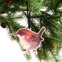 Set Of Three Aves British Garden Birds Wooden Hanging Decorations, thumbnail 4 of 4