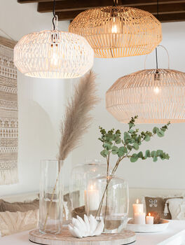 Extra Large White Rattan Lampshade, 3 of 5
