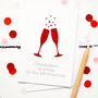 Personalised Champagne Flutes Glitter Cut Out Card, thumbnail 3 of 4