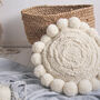 Textured Round Pompom Cushion, thumbnail 3 of 8