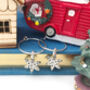 Sterling Silver Christmas Snowflake Hoop Earrings, thumbnail 3 of 10