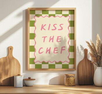 Kiss The Chef Wall Art Print Kitchen Poster, 9 of 10