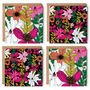 Pack Of Four Vivid Garden Blooms Greeting Cards, thumbnail 1 of 12