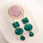 Geometric Green Statement Earring, Clay And Resin, thumbnail 4 of 10