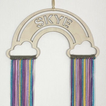 Personalised Wooden Rainbow With Luxury Fringing, 8 of 12