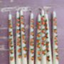 Hand Painted Pair Of Orange Blossom Taper Candles, thumbnail 1 of 5
