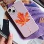 Blush Pink And Autumn Leaf Print Personalised Case, thumbnail 1 of 5