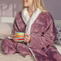 Personalised Super Soft Sherpa Style Dressing Gown, thumbnail 2 of 12