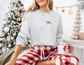 Personalised Monogram Sweatshirt Silver, 4 of 11