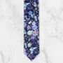 Handmade Wedding Tie In Navy And Purple Floral Print, thumbnail 2 of 8