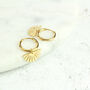 Geometric Fan Golden Hoop Earrings, thumbnail 1 of 7