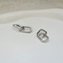 Double Oval Hoops Silver, thumbnail 4 of 6