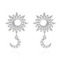 Athena Sun And Moon Drop Earrings, thumbnail 8 of 8
