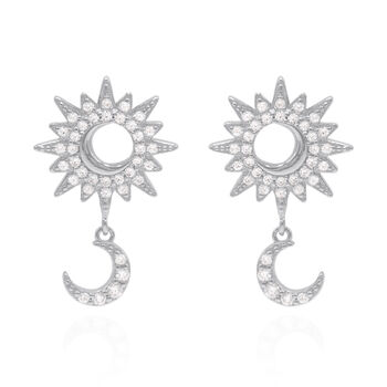 Athena Sun And Moon Drop Earrings, 8 of 8