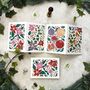 Concertina Botanical Block Print Christmas Card, thumbnail 5 of 7