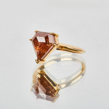 18ct Gold Shield Cut Diamond Ring, 4 of 10