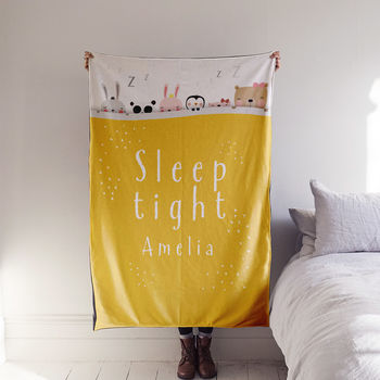 'Sleep Tight' Personalised Blanket For Child Or Baby, 2 of 7
