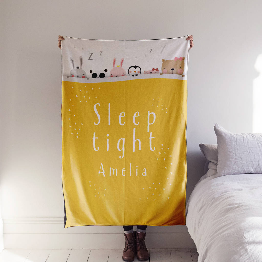 'Sleep Tight' Personalised Blanket For Child Or Baby, 1 of 7