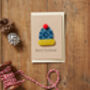 Handmade Bobble Hat Christmas Card Set, thumbnail 2 of 3