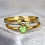 Green Peridot Solitaire Ring Gold Or Silver, thumbnail 2 of 11