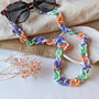 Glasses Chain Purple, Marble, Green And Orange Acrylic, thumbnail 2 of 11
