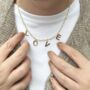 Feliz Navidad Christmas Gold Plated Love Charm Chain Necklace, thumbnail 3 of 4