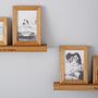 Personalised Solid Oak Shelf With Optional Oak Frames And Print Service, thumbnail 3 of 7