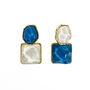 Sienna Cobalt Blue Mismatch Drop Statement Earrings, thumbnail 1 of 2