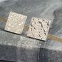 Large Hammered Square Silver Stud Earrings, thumbnail 1 of 5