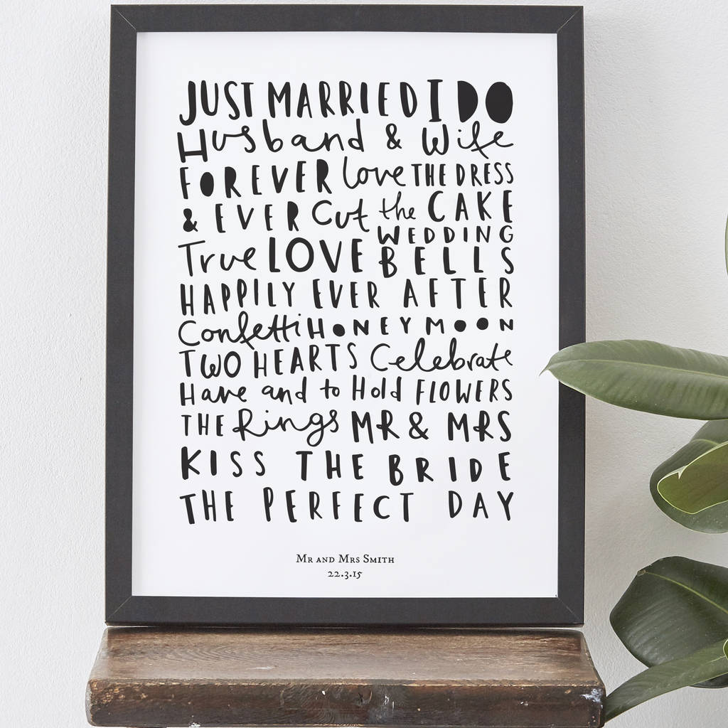 wedding q words old print words personalised by wedding company english