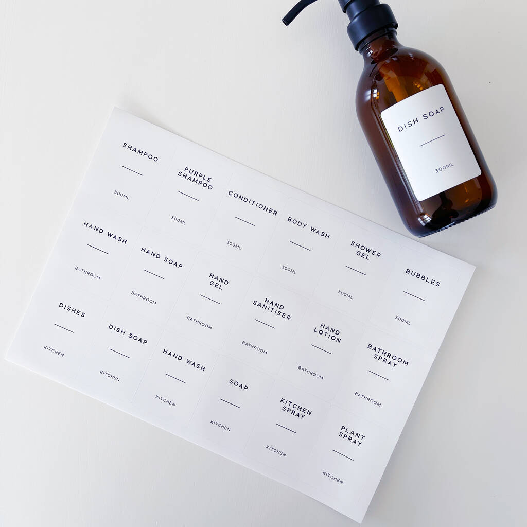 Small Bottle Sized Minimalist Personalised Labels, 1 of 10