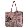 Jungle Print Large Quilted Cotton Tote Bag In Pink, thumbnail 3 of 7