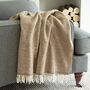 Walnut Parquet Merino Lambswool Throw, thumbnail 1 of 3