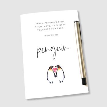 Anniversary Card Valentines Card You're My Penguin, 4 of 6