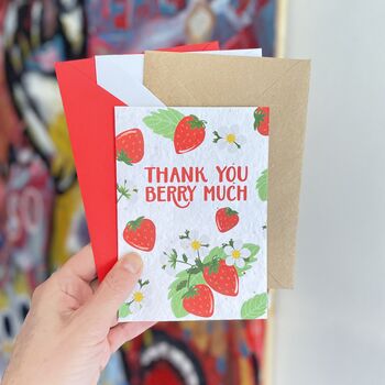 Strawberry Thank You Card, 3 of 5