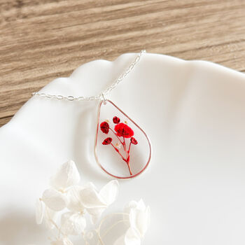 Sterling Silver Poppy Necklace, 2 of 8