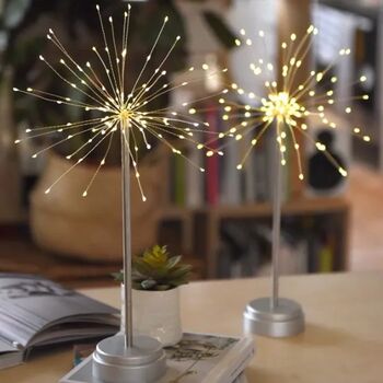 Table Starburst LED Light In Silver 45cm, 2 of 2