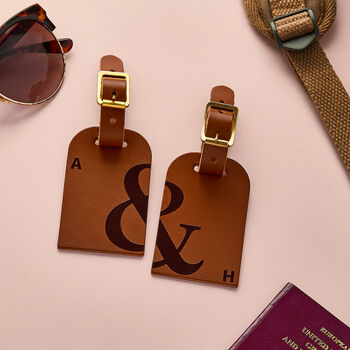 Personalised Couples Leather Luggage Tag Set, 7 of 7