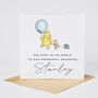 Winnie The Pooh With Piglet New Baby Boy Card, thumbnail 1 of 2