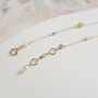 Dainty Peridot Zircon Pearl Chain Necklace, thumbnail 5 of 12