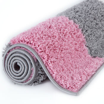 The Rugs Geometric Shaggy Rug Pink Checkered Rug, 9 of 12