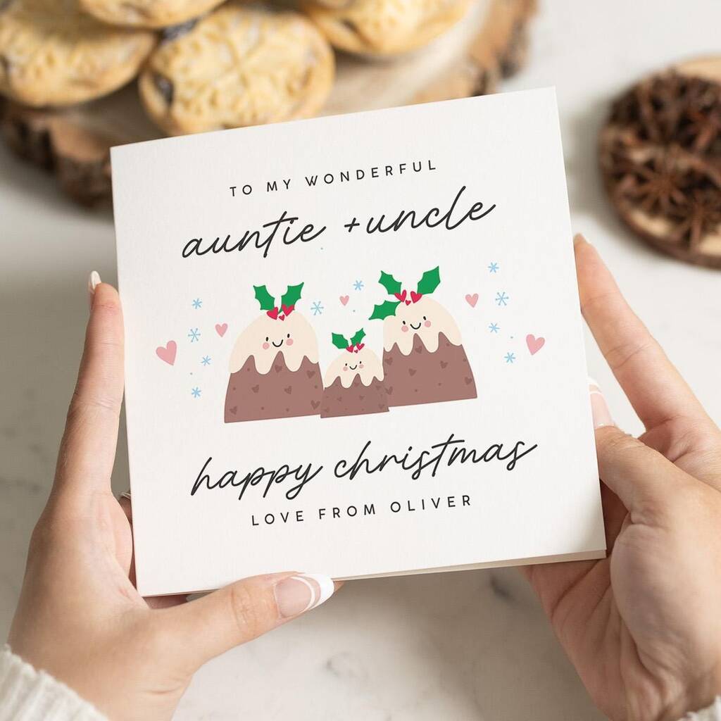 Personalised Christmas Card For Auntie And Uncle, 1 of 7