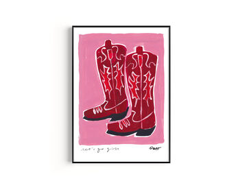 Cowboy Boots Hand Painted Art Print, 6 of 6