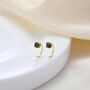 Black Opal Huggie Hoop Earrings In Sterling Silver, thumbnail 5 of 11