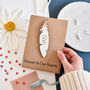 Personalised Remembrance Card Feather Wooden Keepsake, thumbnail 1 of 6